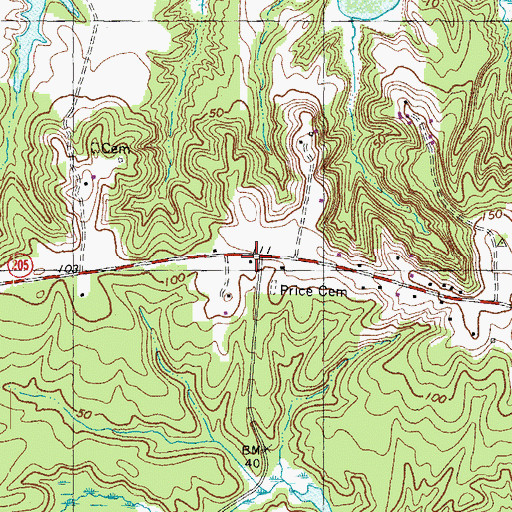 Topographic Map of Ninde Post Office, VA