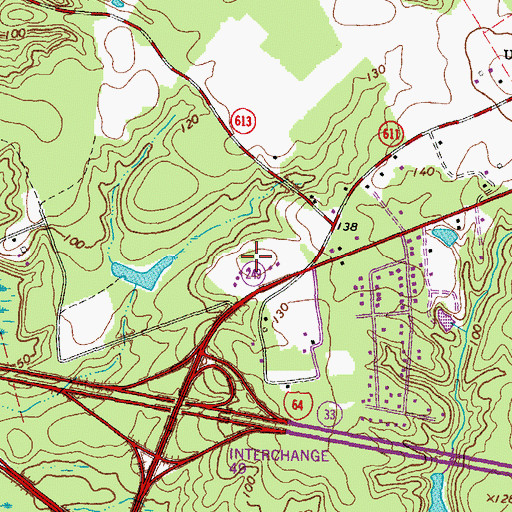 Topographic Map of Quinton Post Office, VA