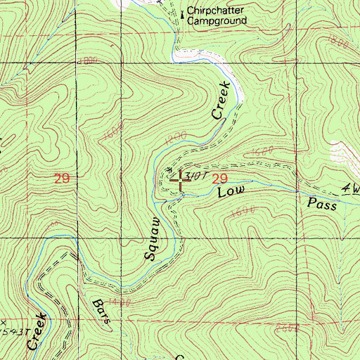 Topographic Map of Chirpchatler Camp, CA