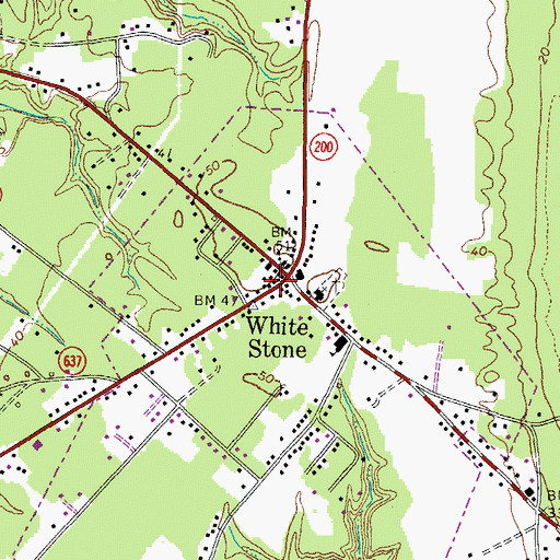 Topographic Map of White Stone Post Office, VA