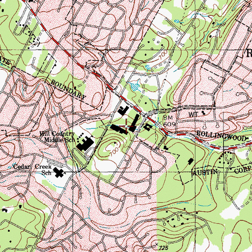 Topographic Map of Austin Post Office Westlake Station, TX