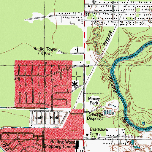 Topographic Map of Houston Post Office Granville W Elder Station, TX