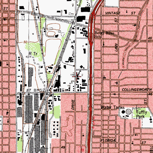 Topographic Map of Houston Post Office Jensen Drive Station, TX