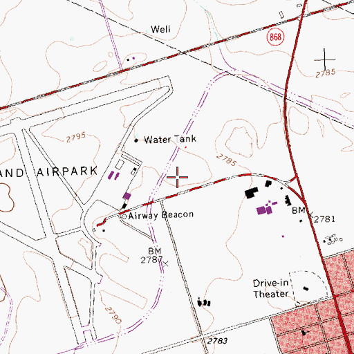 Topographic Map of Midland Post Office Claydesta Station, TX