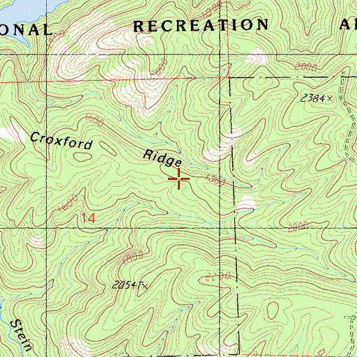 Topographic Map of Croxford Ridge, CA