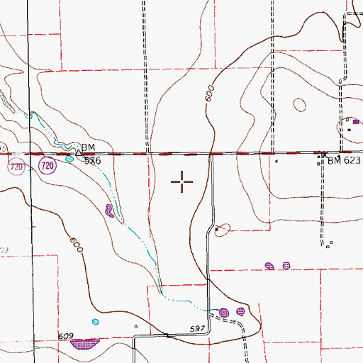 Topographic Map of Teel Village Post Office, TX