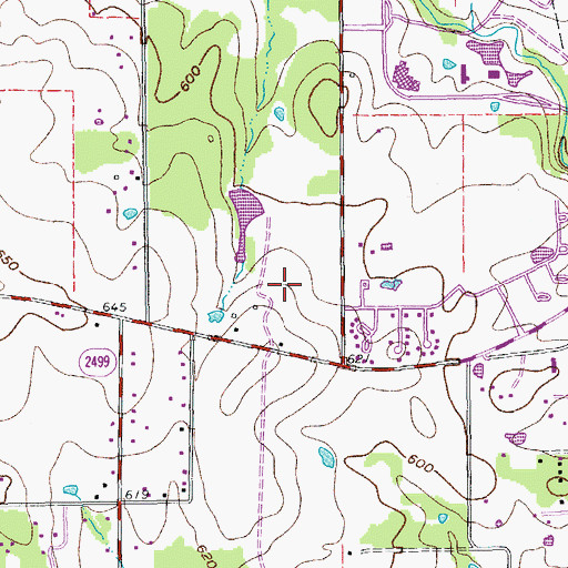 Topographic Map of Flower Mound Post Office, TX