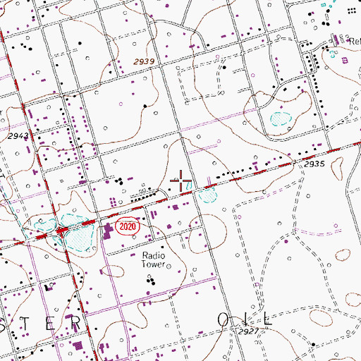 Topographic Map of West Odessa Post Office, TX