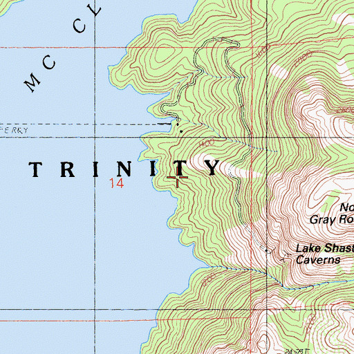 Topographic Map of Bailey Cove Campground, CA