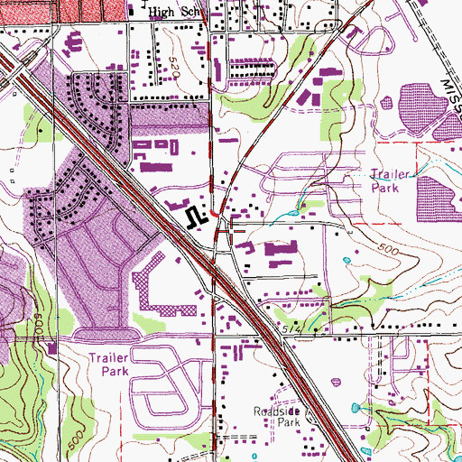 Topographic Map of Lewisville Fire Department Firehouse 7, TX