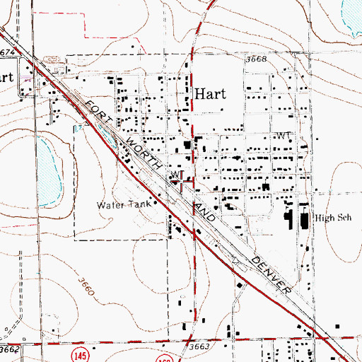 Topographic Map of Hart Fire Department, TX