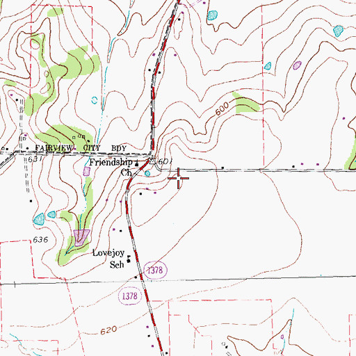 Topographic Map of Fairview Fire Station 2, TX