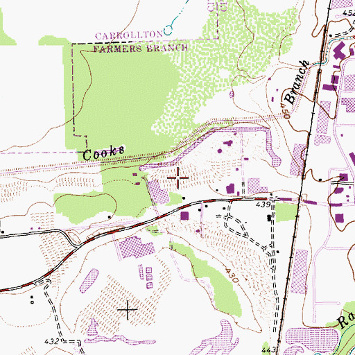 Topographic Map of Farmers Branch Fire Department Station 3, TX