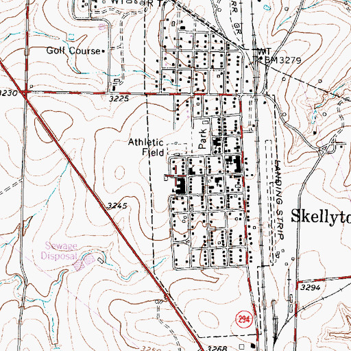 Topographic Map of Skellytown City Marshal's Office, TX