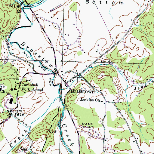 Topographic Map of Brasstown Post Office, NC