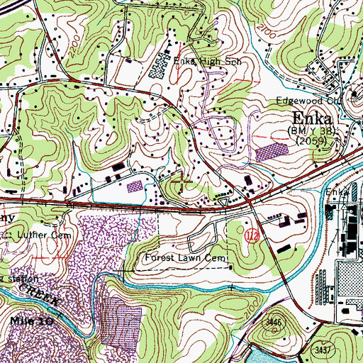 Topographic Map of Candler Post Office, NC