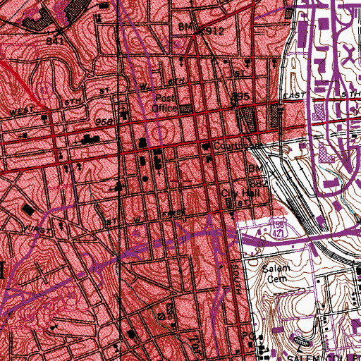 Topographic Map of Center City Post Office, NC