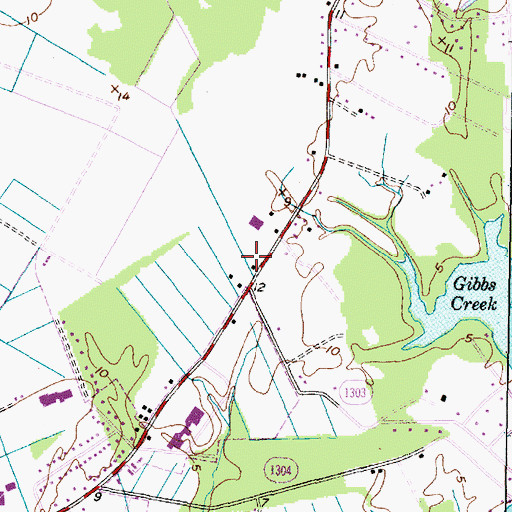 Topographic Map of Beaufort Post Office, NC