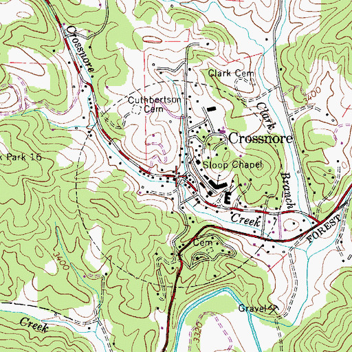 Topographic Map of Crossnore Post Office, NC