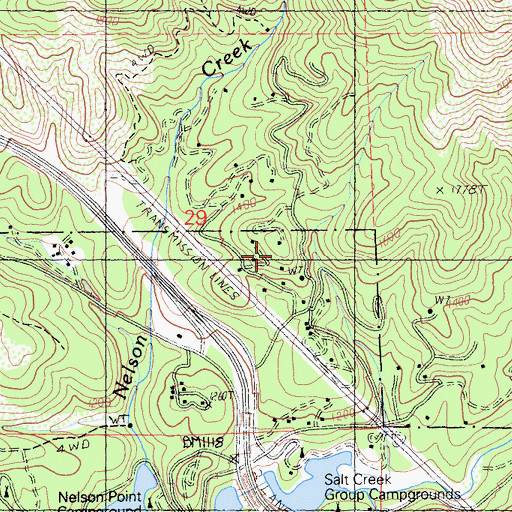 Topographic Map of American Trails Recreation Site, CA