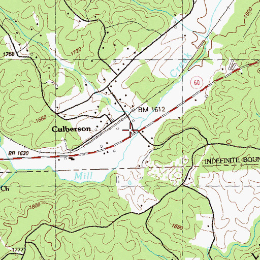 Topographic Map of Culberson Post Office, NC