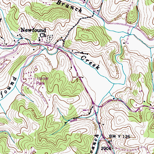 Topographic Map of Leicester Post Office, NC