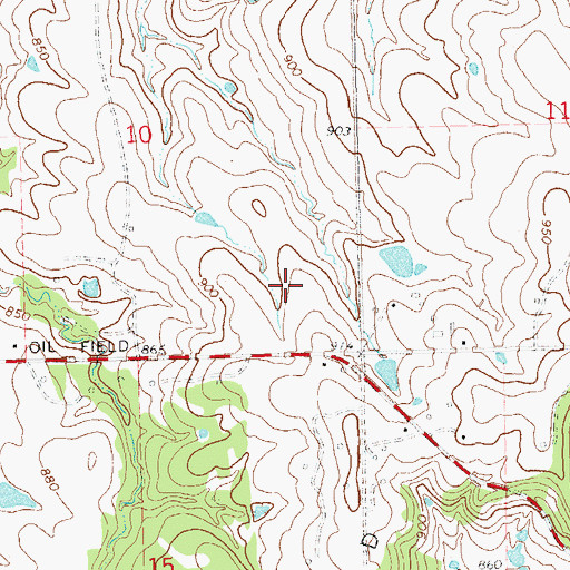 Topographic Map of Davis Correctional Facility, OK