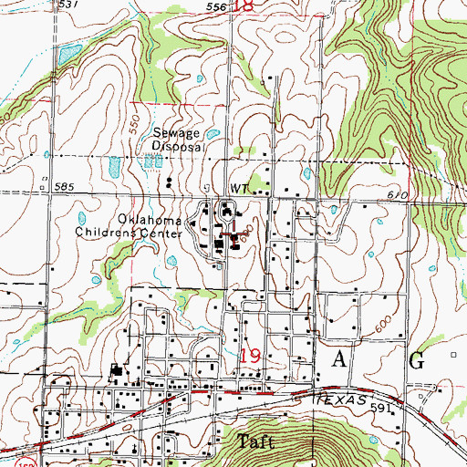 Topographic Map of Doctor Eddie Warrior Correctional Center, OK