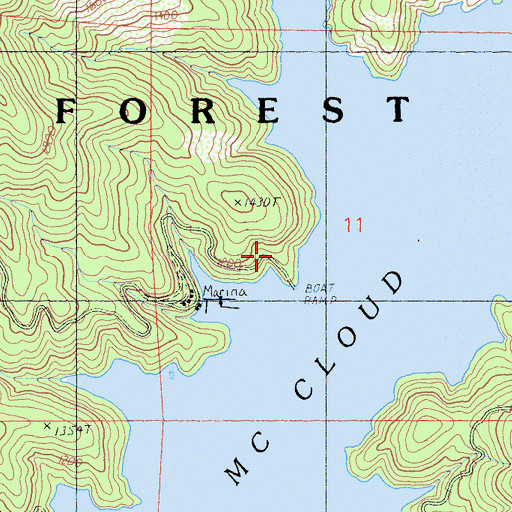 Topographic Map of Lakeview Resort, CA