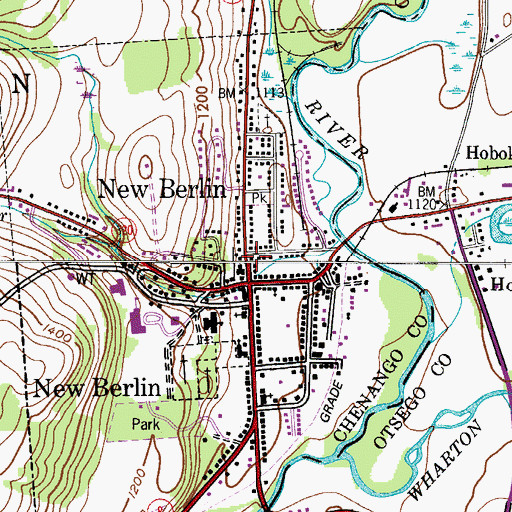 Topographic Map of The Town of New Berlin Police Department, NY