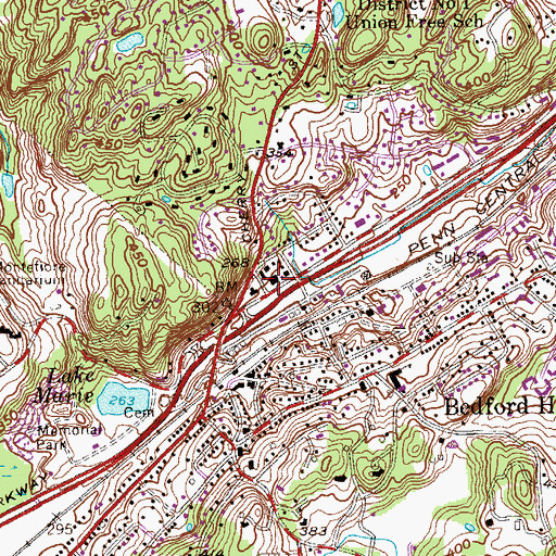 Topographic Map of Bedford Police Department, NY