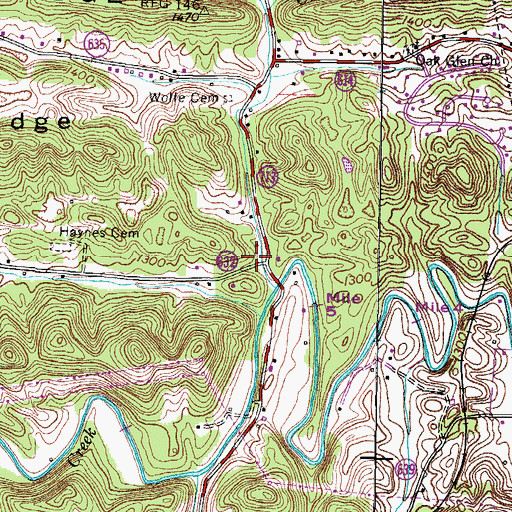 Topographic Map of Davis Cemetery, VA