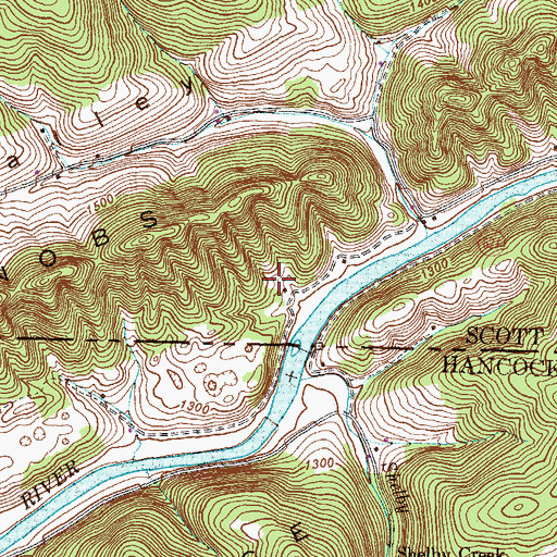 Topographic Map of Dillion Cemetery, VA