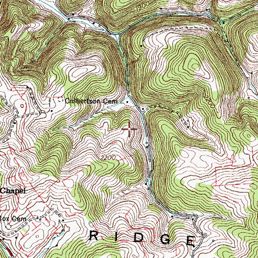 Topographic Map of Dingus Cemetery, VA