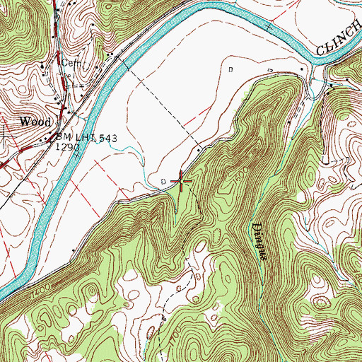Topographic Map of Dingus Cemetery, VA