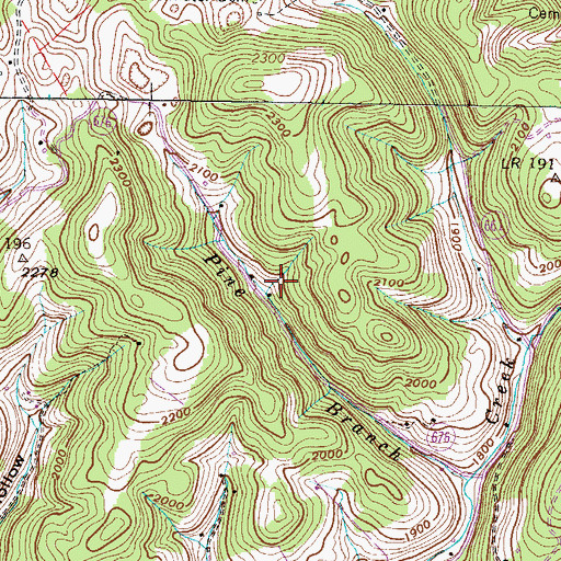 Topographic Map of Dingus Cemetery, VA