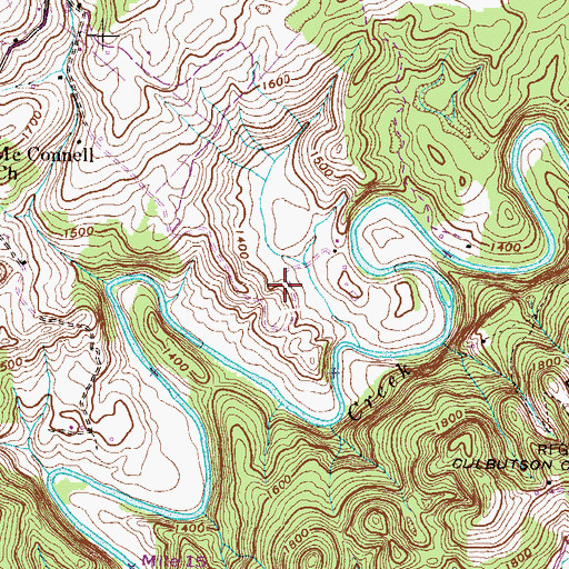 Topographic Map of McConnell Cemetery, VA