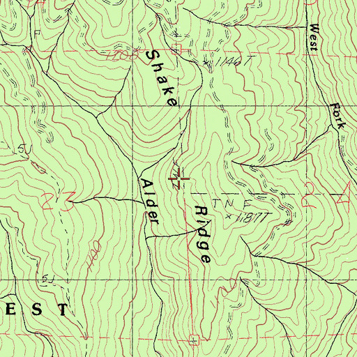 Topographic Map of Shake Ridge, CA