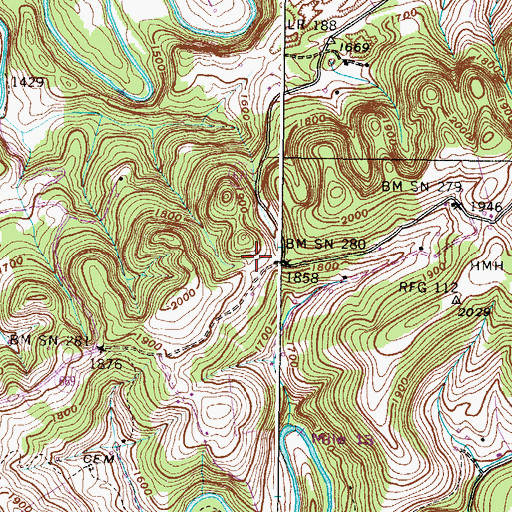 Topographic Map of Elliott Cemetery, VA