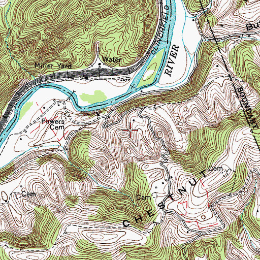 Topographic Map of Family Cemetery, VA