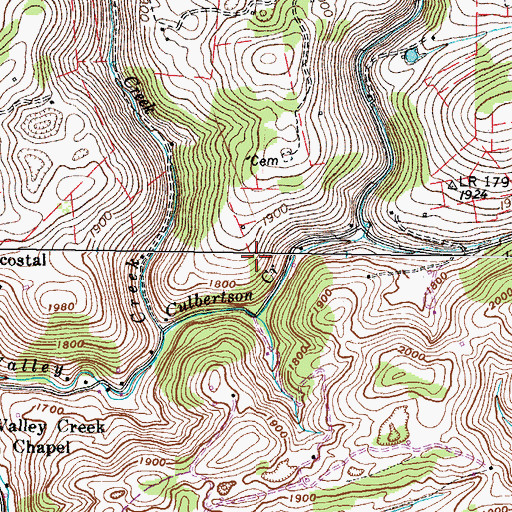 Topographic Map of Fraley Cemetery, VA