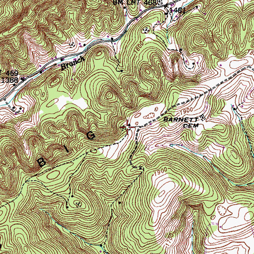 Topographic Map of Frazier Cemetery, VA