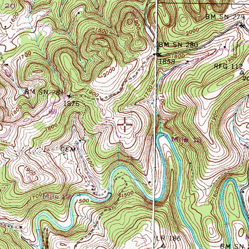 Topographic Map of Gibson Family Cemetery, VA