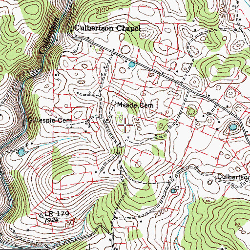 Topographic Map of Gillespie Cemetery, VA
