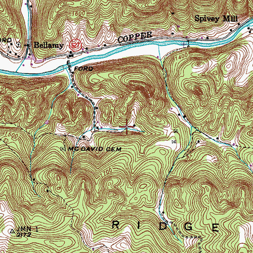 Topographic Map of Gilliam Cemetery, VA