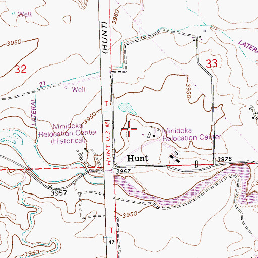 Topographic Map of Minidoka National Historic Site, ID