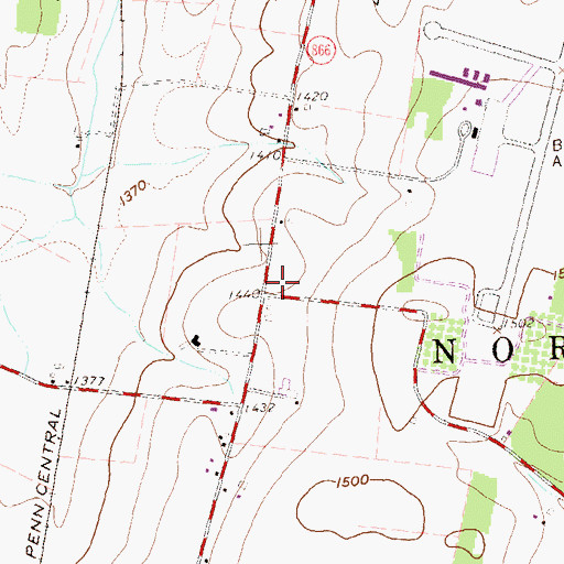Topographic Map of North Woodbury Township Police Department, PA