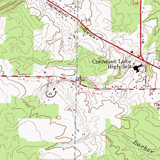 Topographic Map of Conneaut Lake Regional Police Department, PA