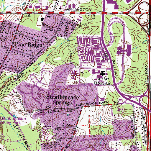 Topographic Map of Northern Virginia Mental Health Institute Health System, VA