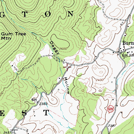 Topographic Map of Bath - Highland Burnsville Volunteer Fire Department, VA